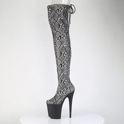 【PLEASER】FLAMINGO-3008SP-BT シューズ Grey-Blk Snake Print/Blk Matte【取寄】