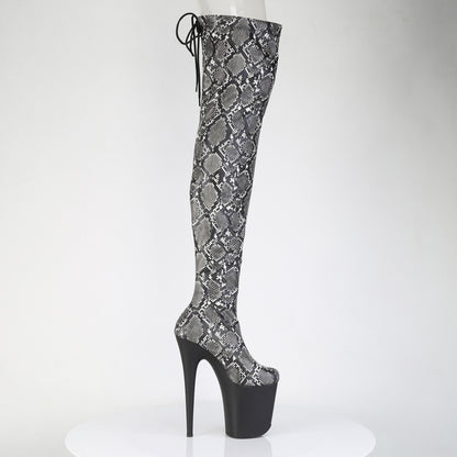 【PLEASER】FLAMINGO-3008SP-BT シューズ Grey-Blk Snake Print/Blk Matte【取寄】