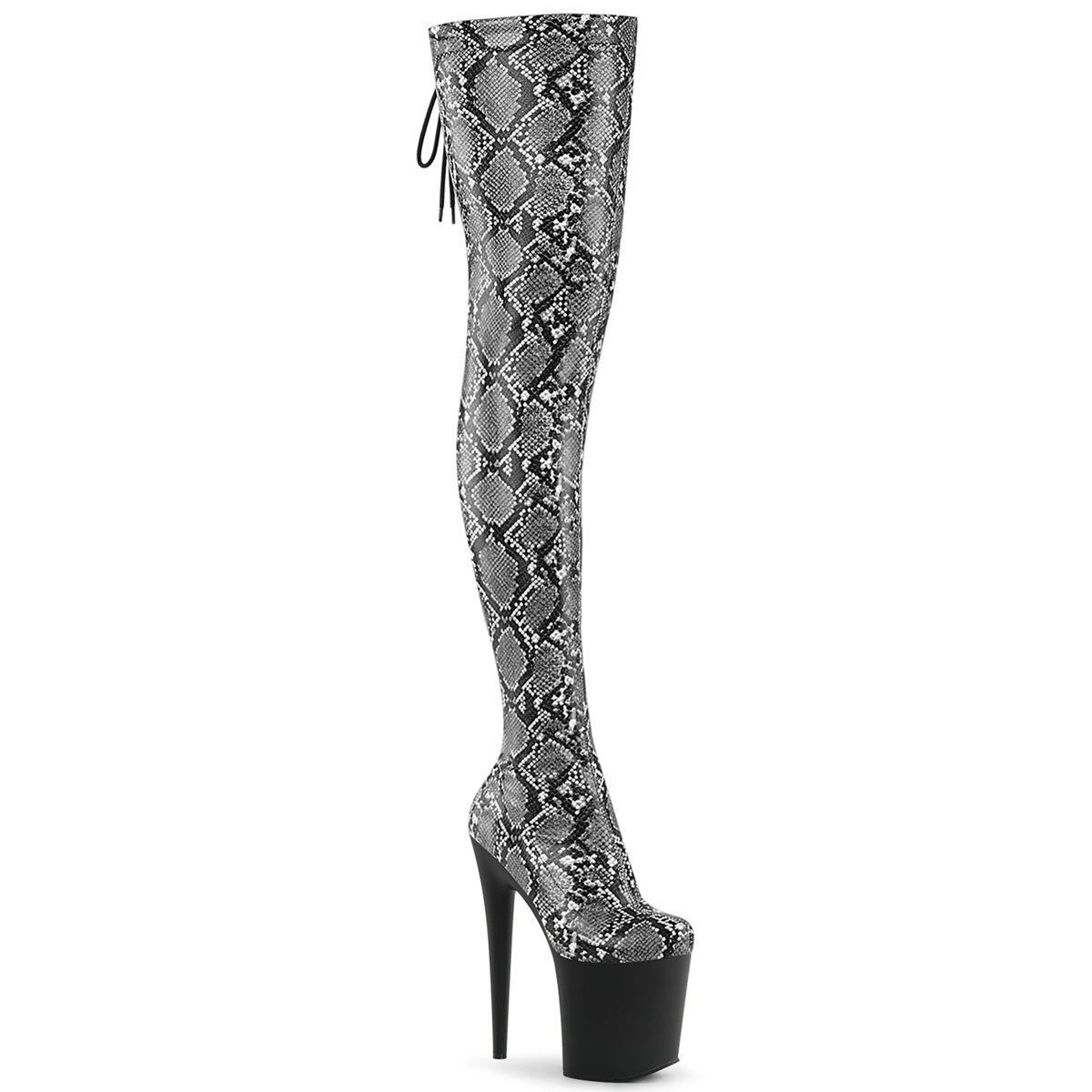 【PLEASER】FLAMINGO-3008SP-BT シューズ Grey-Blk Snake Print/Blk Matte【取寄】