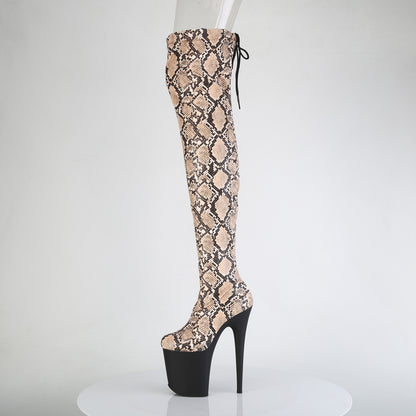 【PLEASER】FLAMINGO-3008SP-BT シューズ Tan-Brown Snake Print/Blk Matte【取寄】