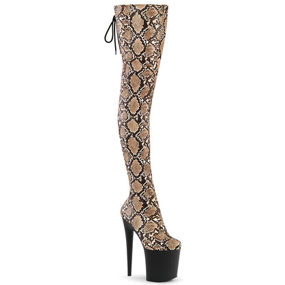 【PLEASER】FLAMINGO-3008SP-BT シューズ Tan-Brown Snake Print/Blk Matte【取寄】