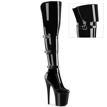 【PLEASER】FLAMINGO-3018 シューズ Blk Str. Pat/Blk【取寄】