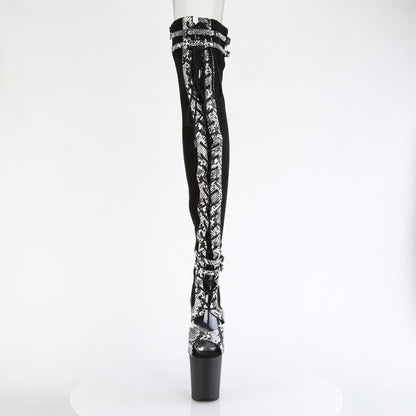 【PLEASER】FLAMINGO-3027SP シューズ Blk Faux Suede-Snake Print Faux Le./Blk Matte【取寄】