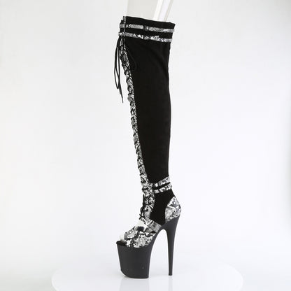 【PLEASER】FLAMINGO-3027SP シューズ Blk Faux Suede-Snake Print Faux Le./Blk Matte【取寄】