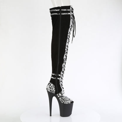 【PLEASER】FLAMINGO-3027SP シューズ Blk Faux Suede-Snake Print Faux Le./Blk Matte【取寄】
