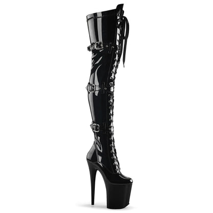 【PLEASER】FLAMINGO-3028 シューズ Blk Str Pat/Blk【取寄】