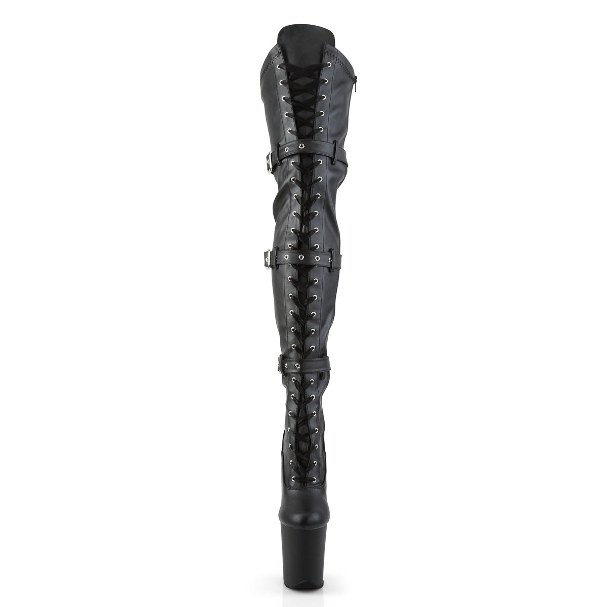 【PLEASER】FLAMINGO-3028 シューズ Blk Str Faux Leather/Blk Matte【取寄】