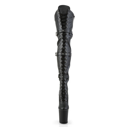 【PLEASER】FLAMINGO-3028 シューズ Blk Str Faux Leather/Blk Matte【取寄】