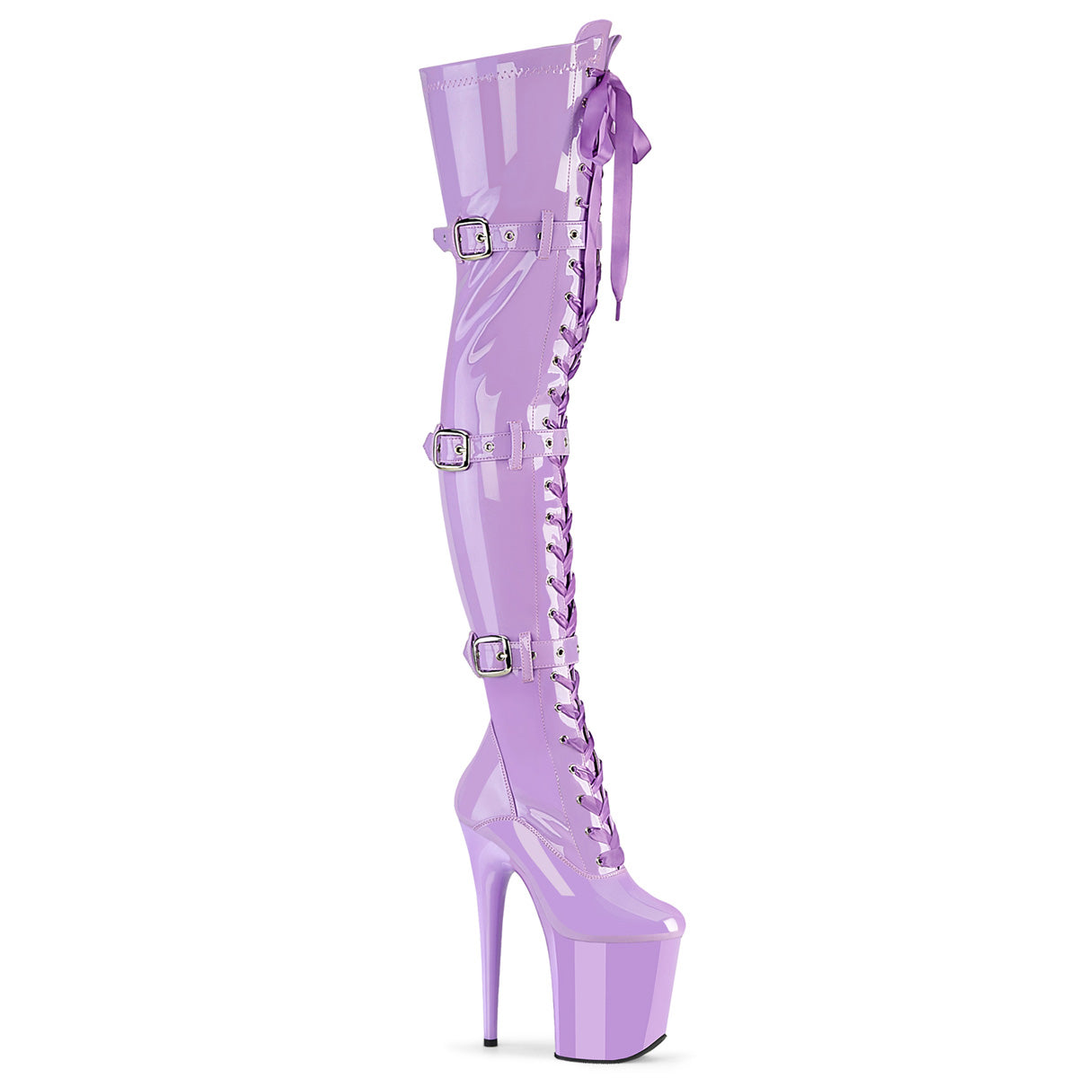 【PLEASER】FLAMINGO-3028 シューズ Lavender Str. Pat/Lavender【取寄】
