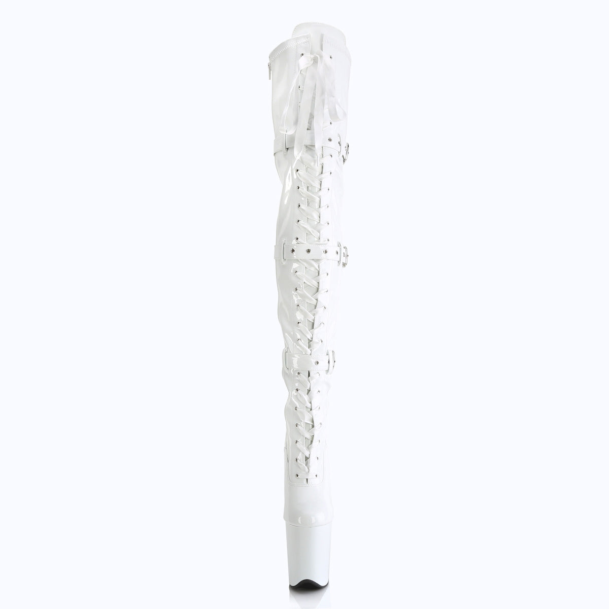 【PLEASER】FLAMINGO-3028 シューズ Wht Str. Pat/Wht【取寄】