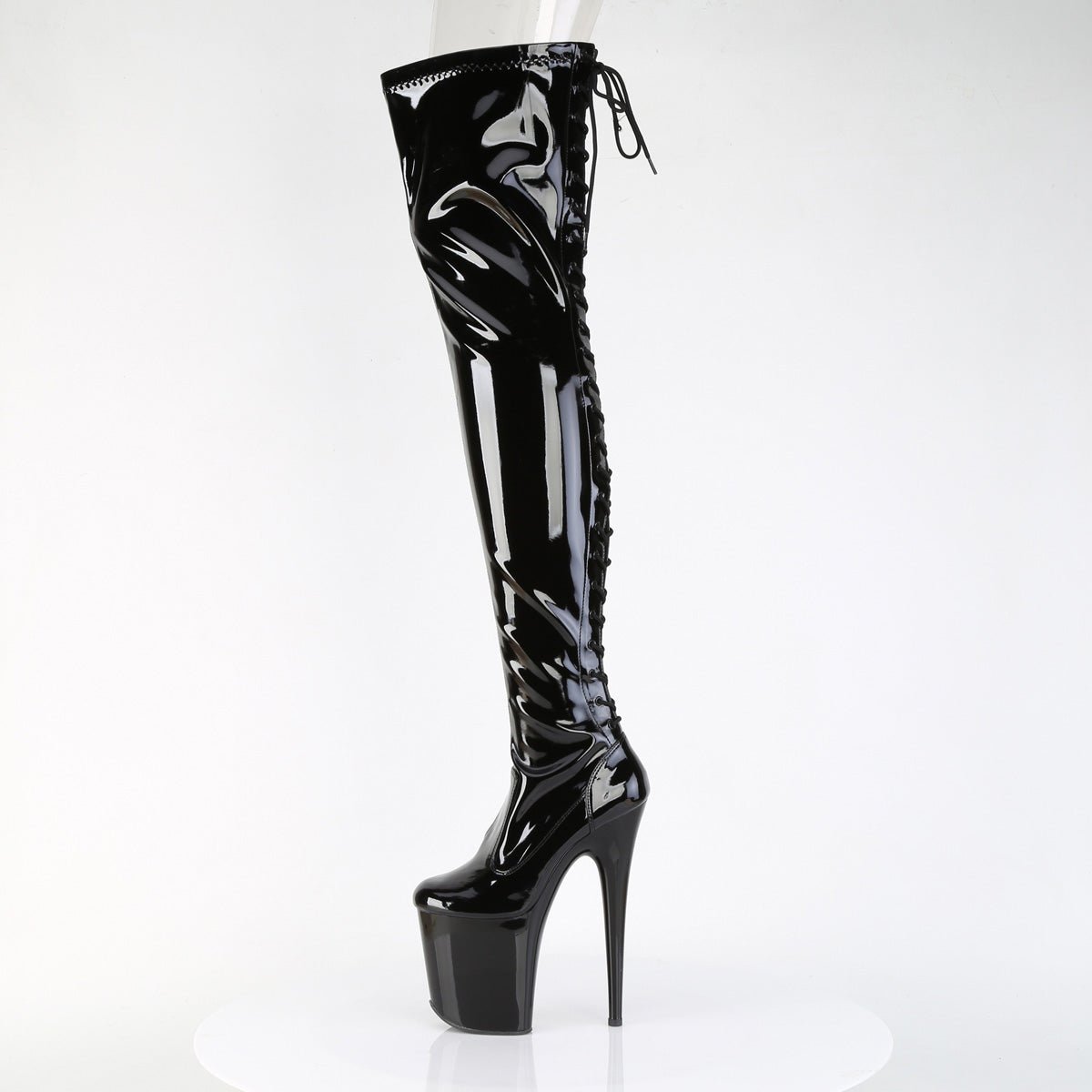 【PLEASER】FLAMINGO-3850 シューズ Blk Str. Pat/Blk【取寄】