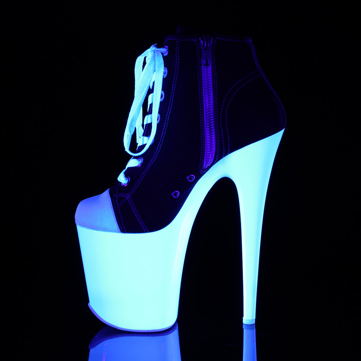 【PLEASER】FLAMINGO-800SK-02 シューズ Blk Canvas/Neon White【取寄】