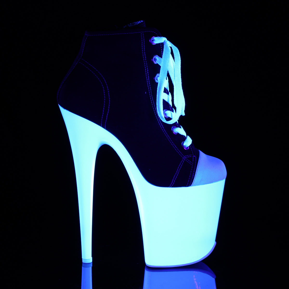 【PLEASER】FLAMINGO-800SK-02 シューズ Blk Canvas/Neon White【取寄】