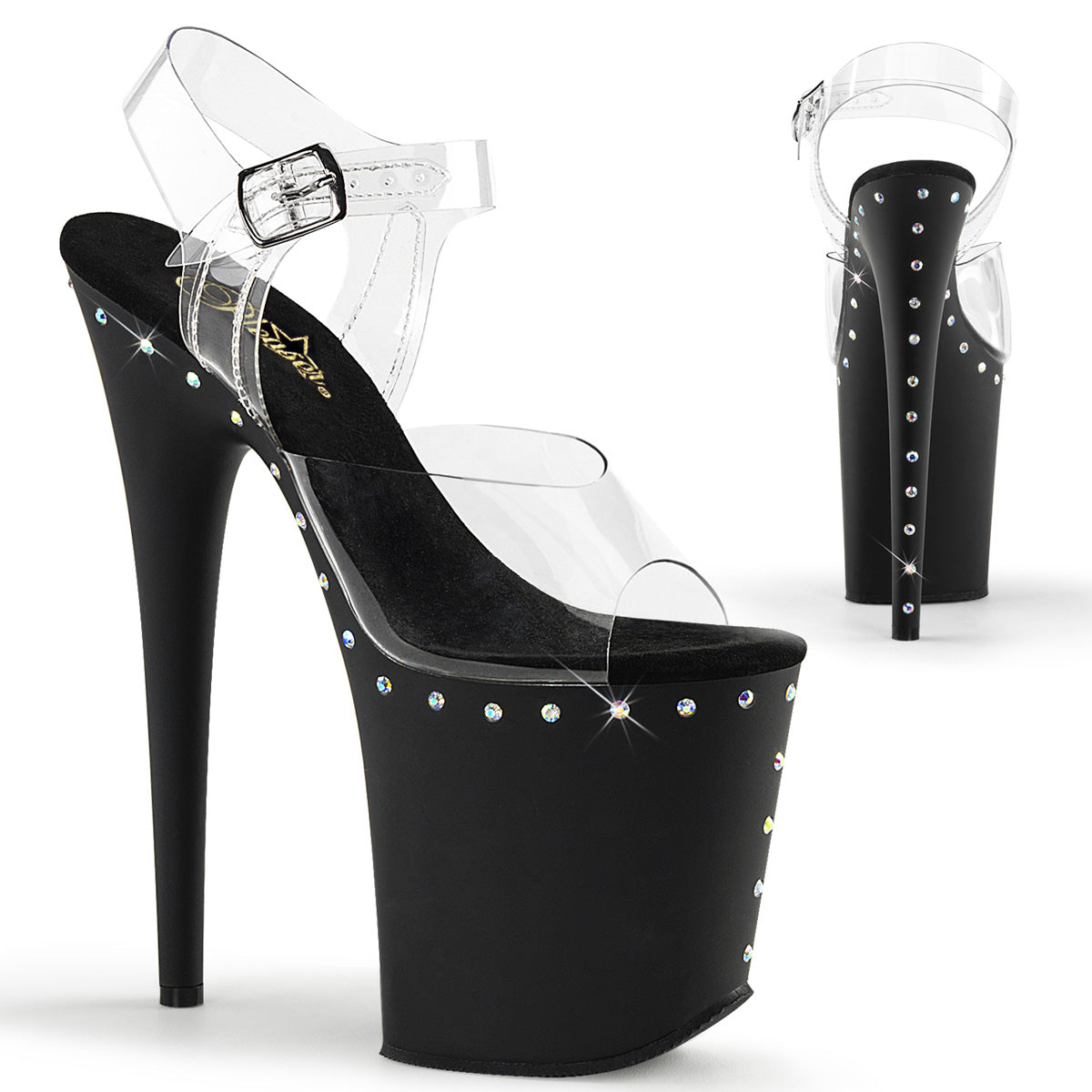 【PLEASER】FLAMINGO-808ABLS シューズ Clr/Blk Matte【取寄】