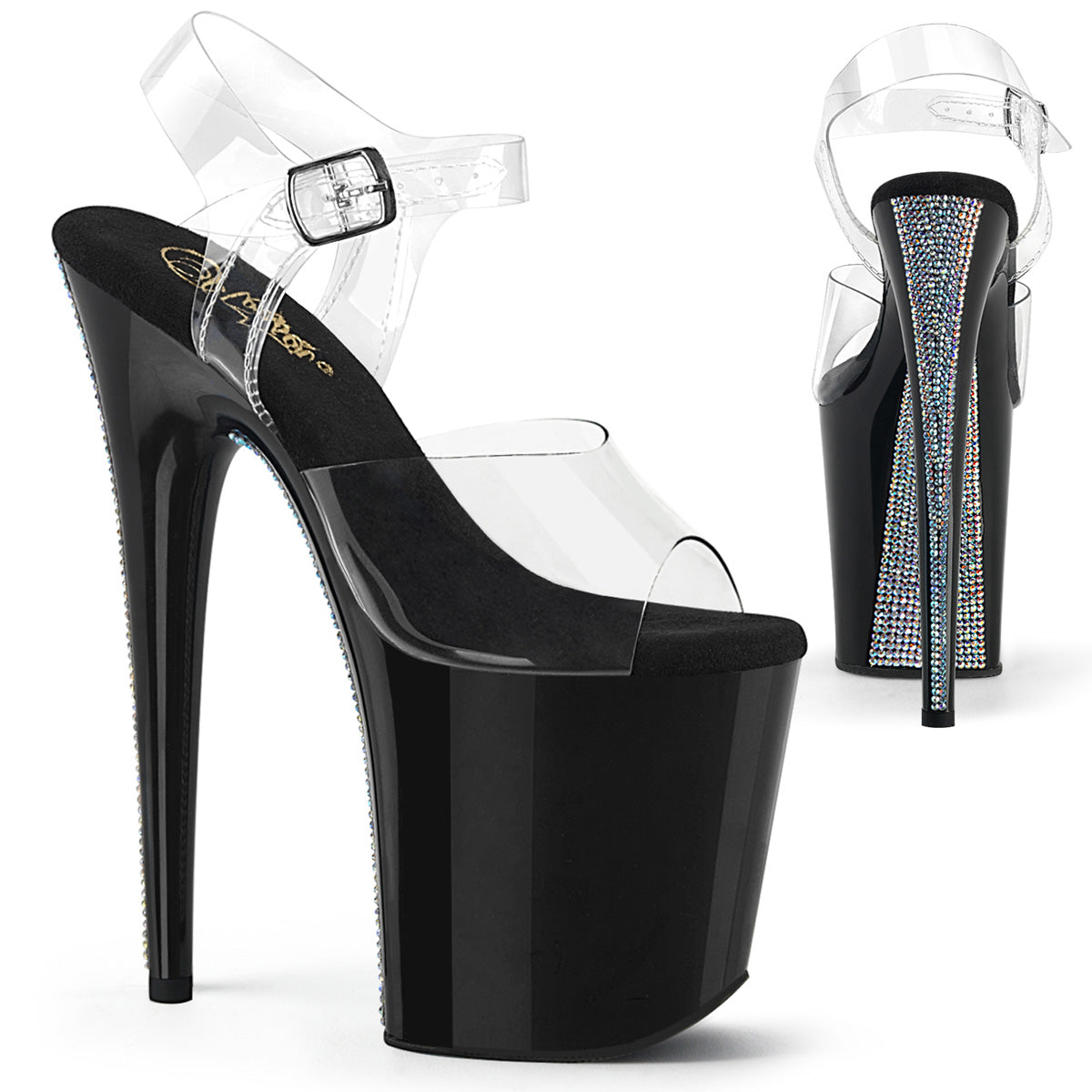 【PLEASER】FLAMINGO-808CRS-2 シューズ Clr/Blk-Slv RS【取寄】