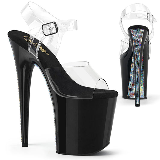 【PLEASER】FLAMINGO-808CRS-2 プラットフォームシューズ Clr/Blk-Slv RS【取寄】