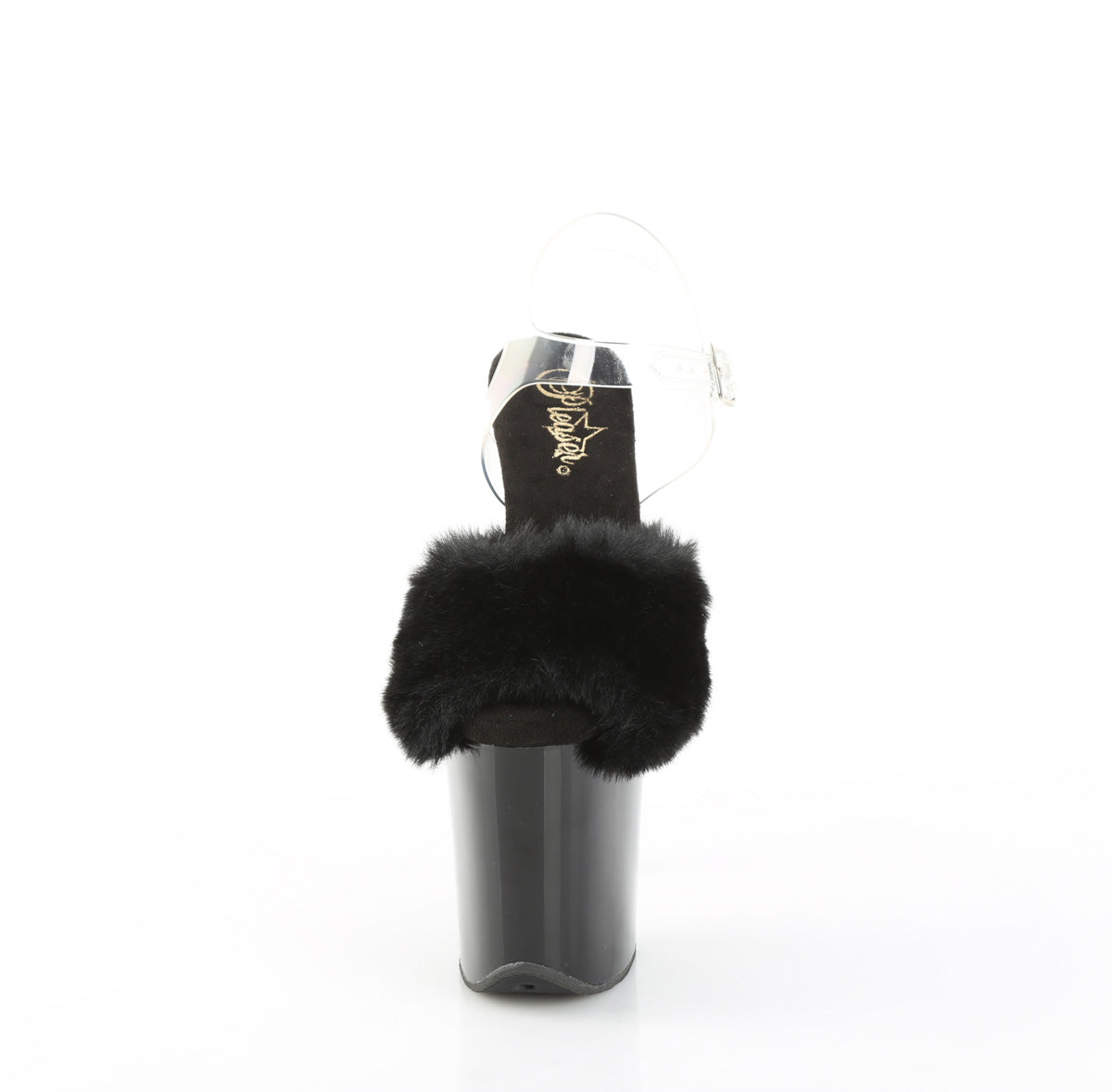 【PLEASER】FLAMINGO-808FUR シューズ Blk Faux Fur-Clr TPU/Blk【取寄】