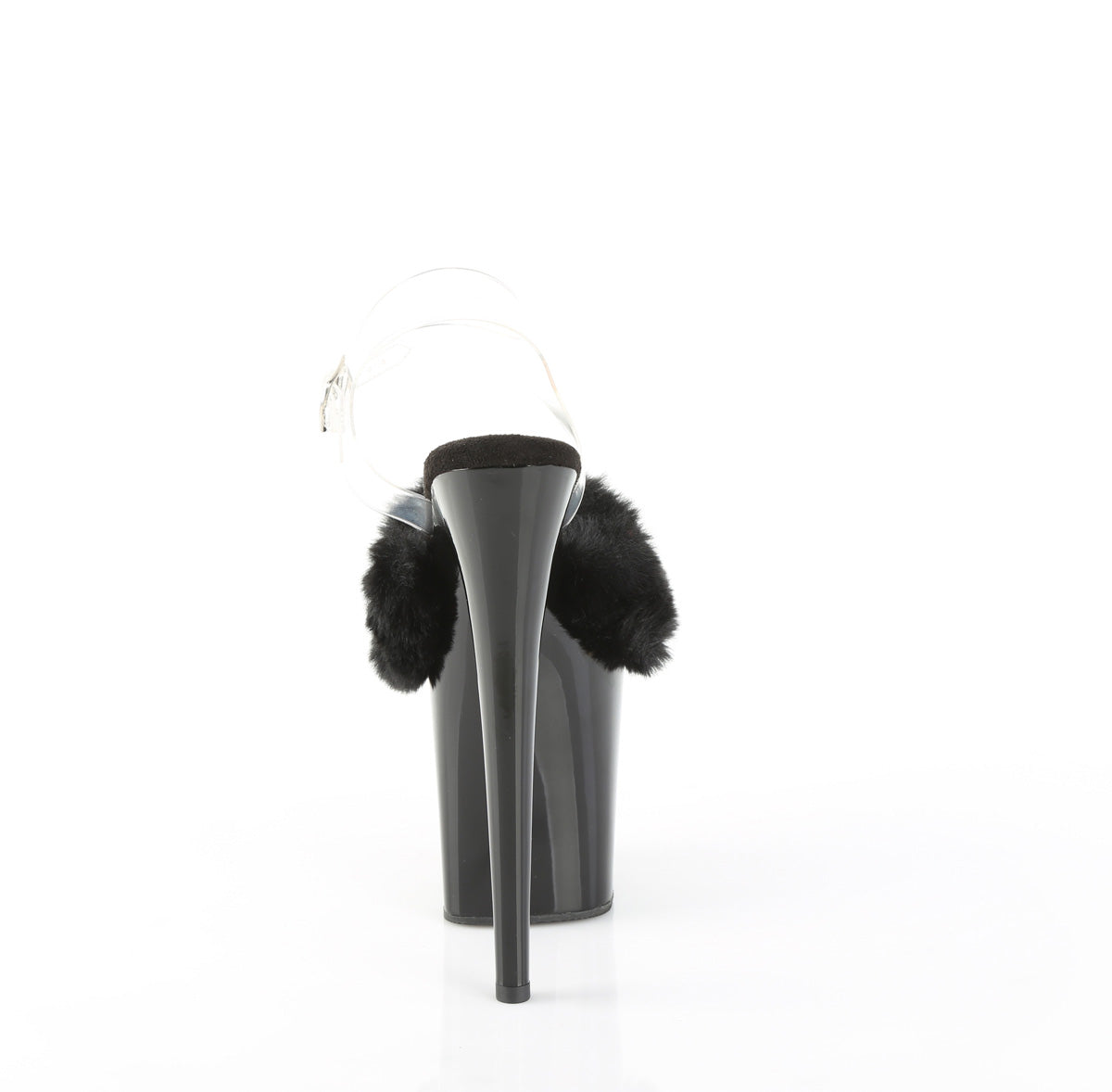 【PLEASER】FLAMINGO-808FUR シューズ Blk Faux Fur-Clr TPU/Blk【取寄】