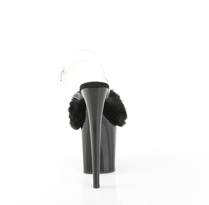 【PLEASER】FLAMINGO-808FUR シューズ Blk Faux Fur-Clr TPU/Blk【取寄】