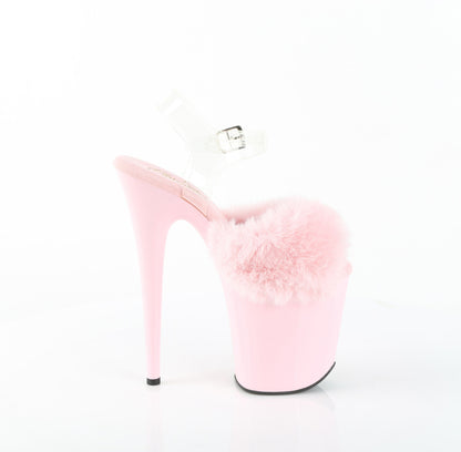 【PLEASER】FLAMINGO-808FUR シューズ B. Pink Faux Fur-Clr TPU/B. Pink【取寄】