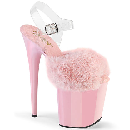 【PLEASER】FLAMINGO-808FUR シューズ B. Pink Faux Fur-Clr TPU/B. Pink【取寄】