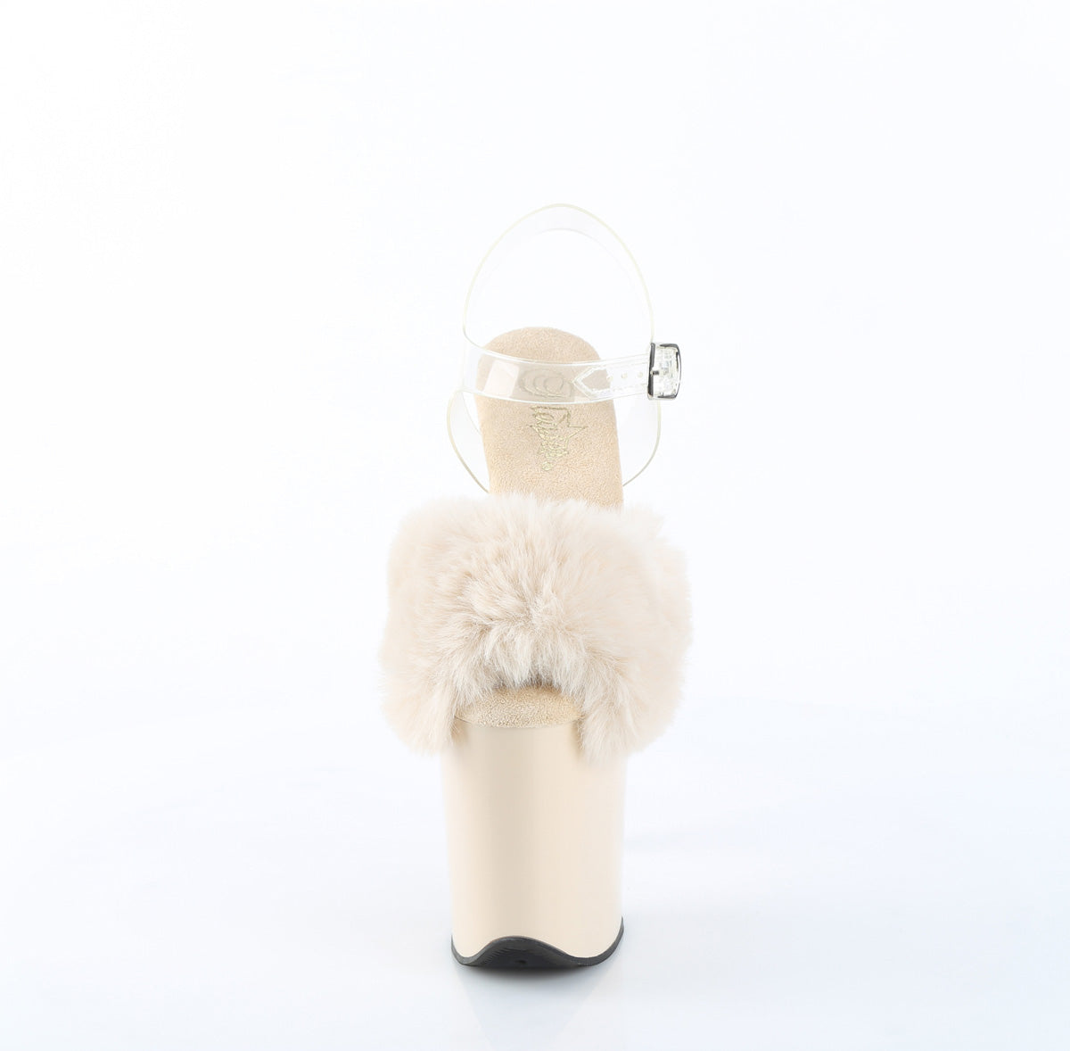 【PLEASER】FLAMINGO-808FUR シューズ Cream Faux Fur-Clr TPU/Cream【取寄】