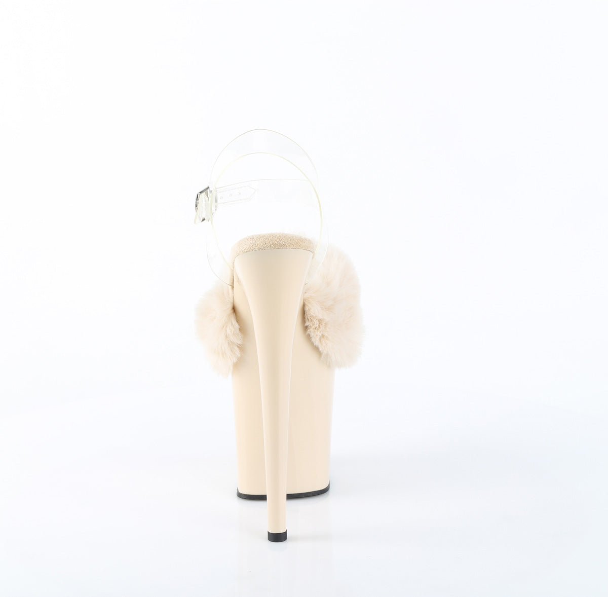【PLEASER】FLAMINGO-808FUR シューズ Cream Faux Fur-Clr TPU/Cream【取寄】