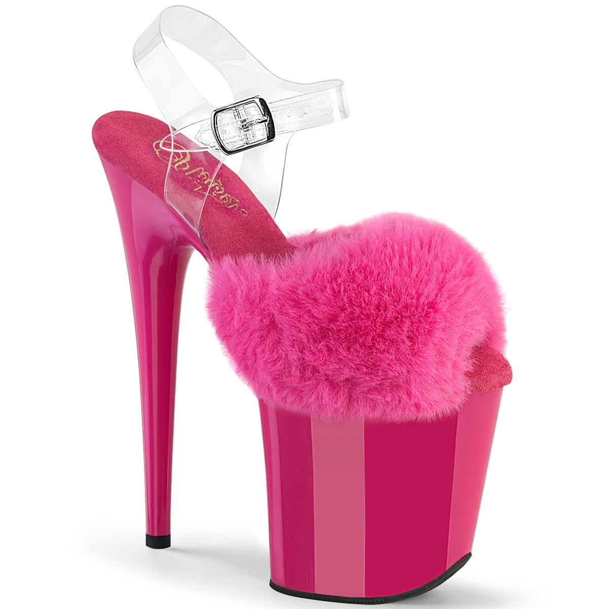 【PLEASER】FLAMINGO-808FUR シューズ Fuchsia Faux Fur-Clr TPU/Fuchsia【取寄】