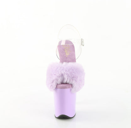 【PLEASER】FLAMINGO-808FUR シューズ Lavender Faux Fur-Clr TPU/Lavender【取寄】