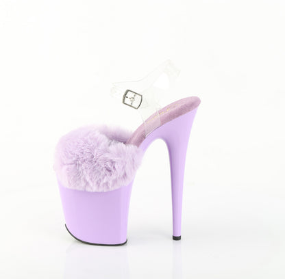 【PLEASER】FLAMINGO-808FUR シューズ Lavender Faux Fur-Clr TPU/Lavender【取寄】