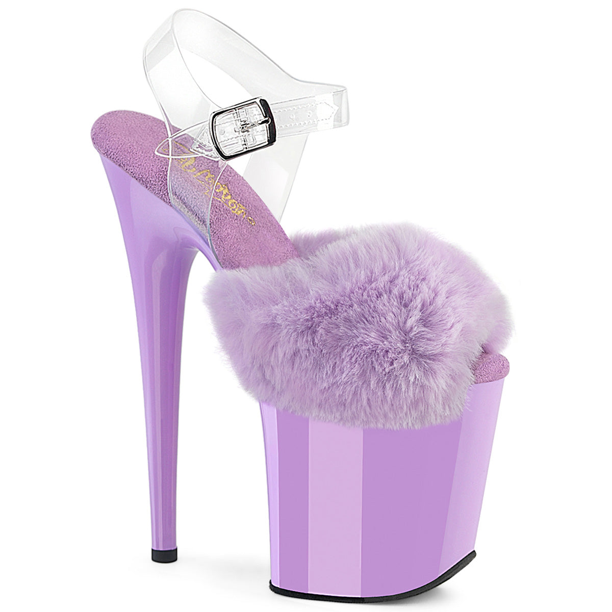 【PLEASER】FLAMINGO-808FUR シューズ Lavender Faux Fur-Clr TPU/Lavender【取寄】