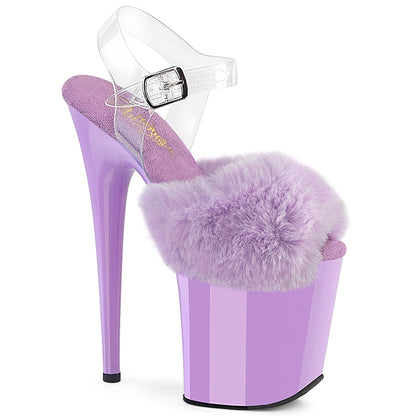 【PLEASER】FLAMINGO-808FUR シューズ Lavender Faux Fur-Clr TPU/Lavender【取寄】