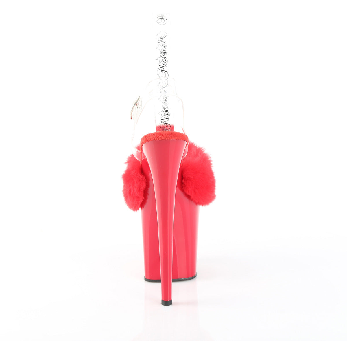 【PLEASER】FLAMINGO-808FUR シューズ Red Faux Fur-Clr TPU/Red【取寄】