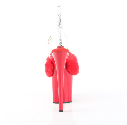【PLEASER】FLAMINGO-808FUR シューズ Red Faux Fur-Clr TPU/Red【取寄】