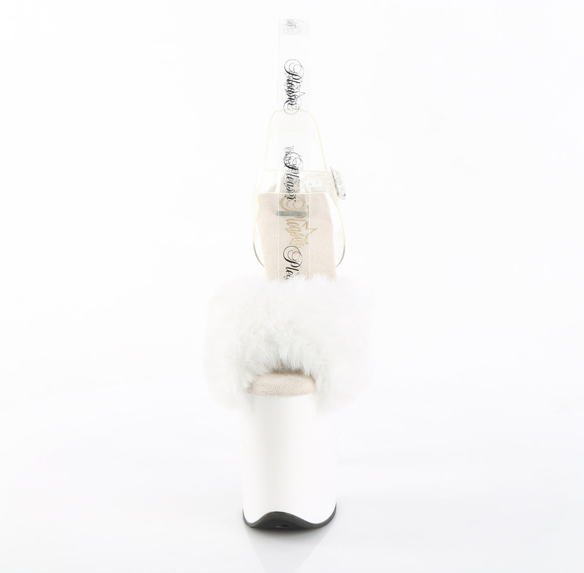 【PLEASER】FLAMINGO-808FUR シューズ Wht Faux Fur-Clr TPU/Wht【取寄】