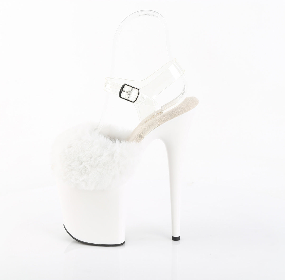 【PLEASER】FLAMINGO-808FUR シューズ Wht Faux Fur-Clr TPU/Wht【取寄】