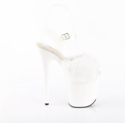 【PLEASER】FLAMINGO-808FUR シューズ Wht Faux Fur-Clr TPU/Wht【取寄】
