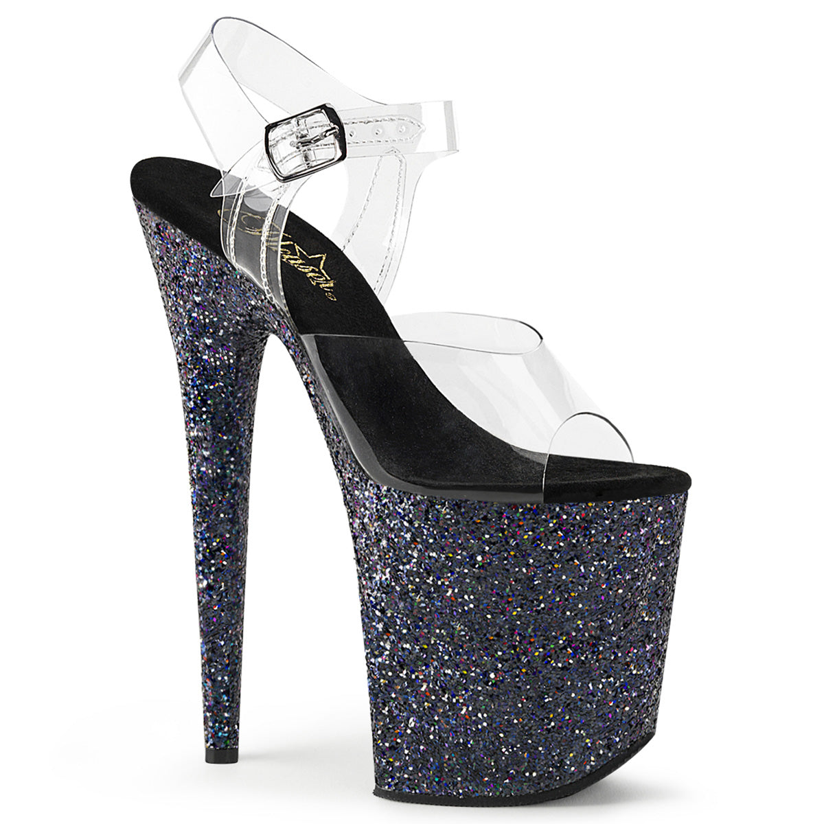 【PLEASER】FLAMINGO-808LG シューズ Clr/Blk Multi Glitter【取寄】