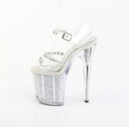 【PLEASER】FLAMINGO-808PREM-STN シューズ Clr TPU/Slv Glitter Ins【取寄】
