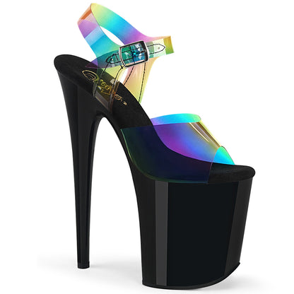 【PLEASER】FLAMINGO-808RB シューズ Rainbow PVC/Blk【取寄】