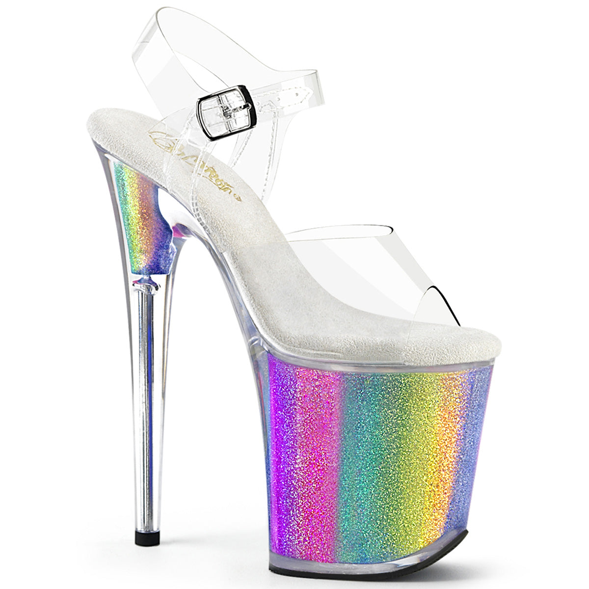 【PLEASER】FLAMINGO-808RG-01 シューズ Clr/Rainbow Glitter【取寄】