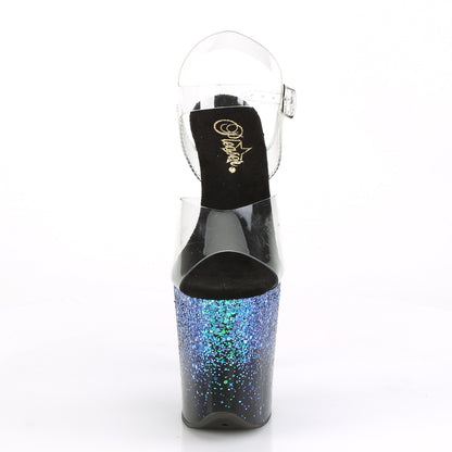 【PLEASER】FLAMINGO-808SS シューズ Clr/Blk-Blue Multi Glitter【取寄】