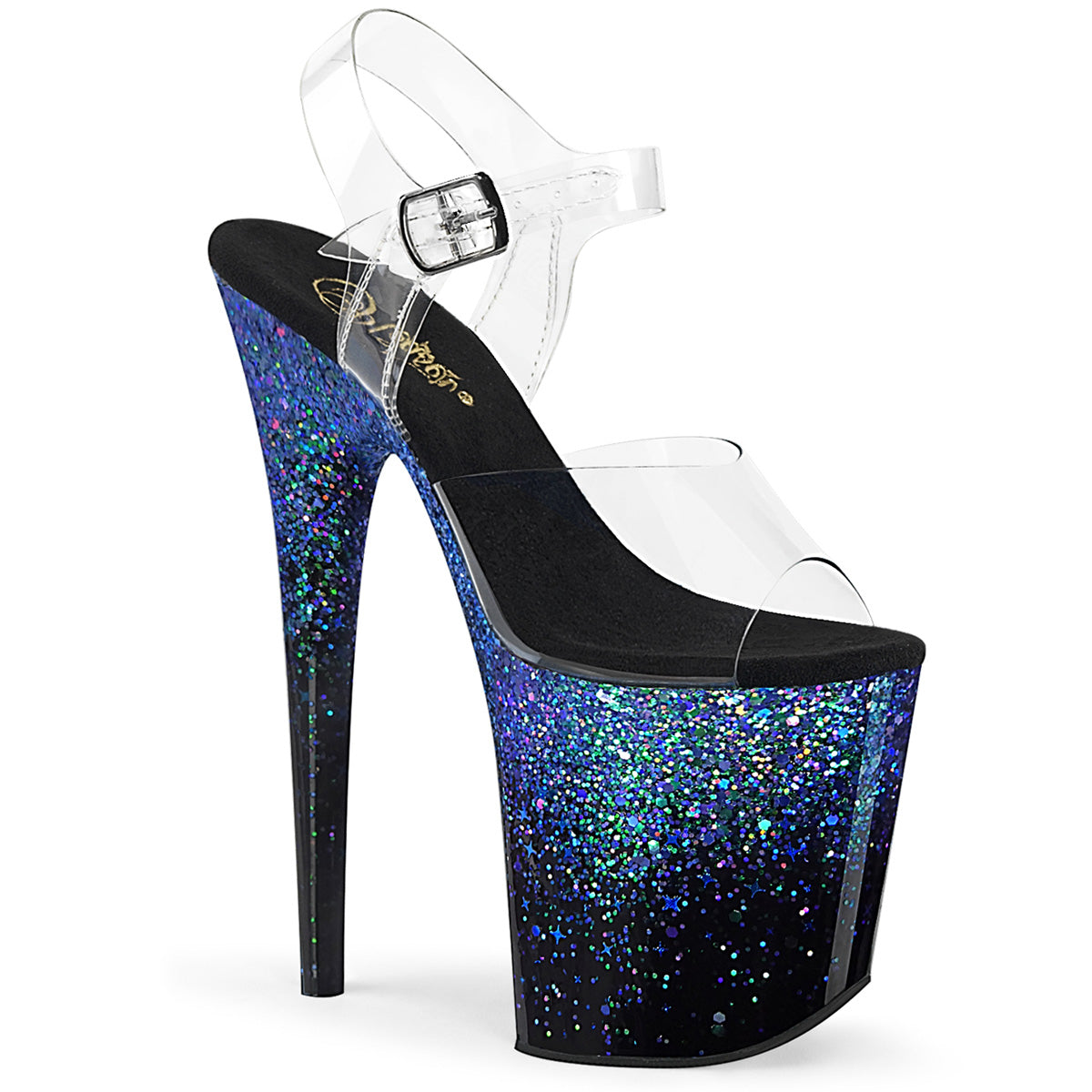 【PLEASER】FLAMINGO-808SS シューズ Clr/Blk-Blue Multi Glitter【取寄】