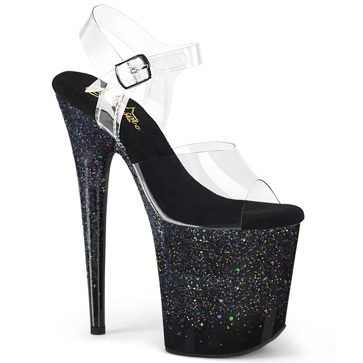 【PLEASER】FLAMINGO-808SS シューズ Clr/Blk Multi Glitter【取寄】