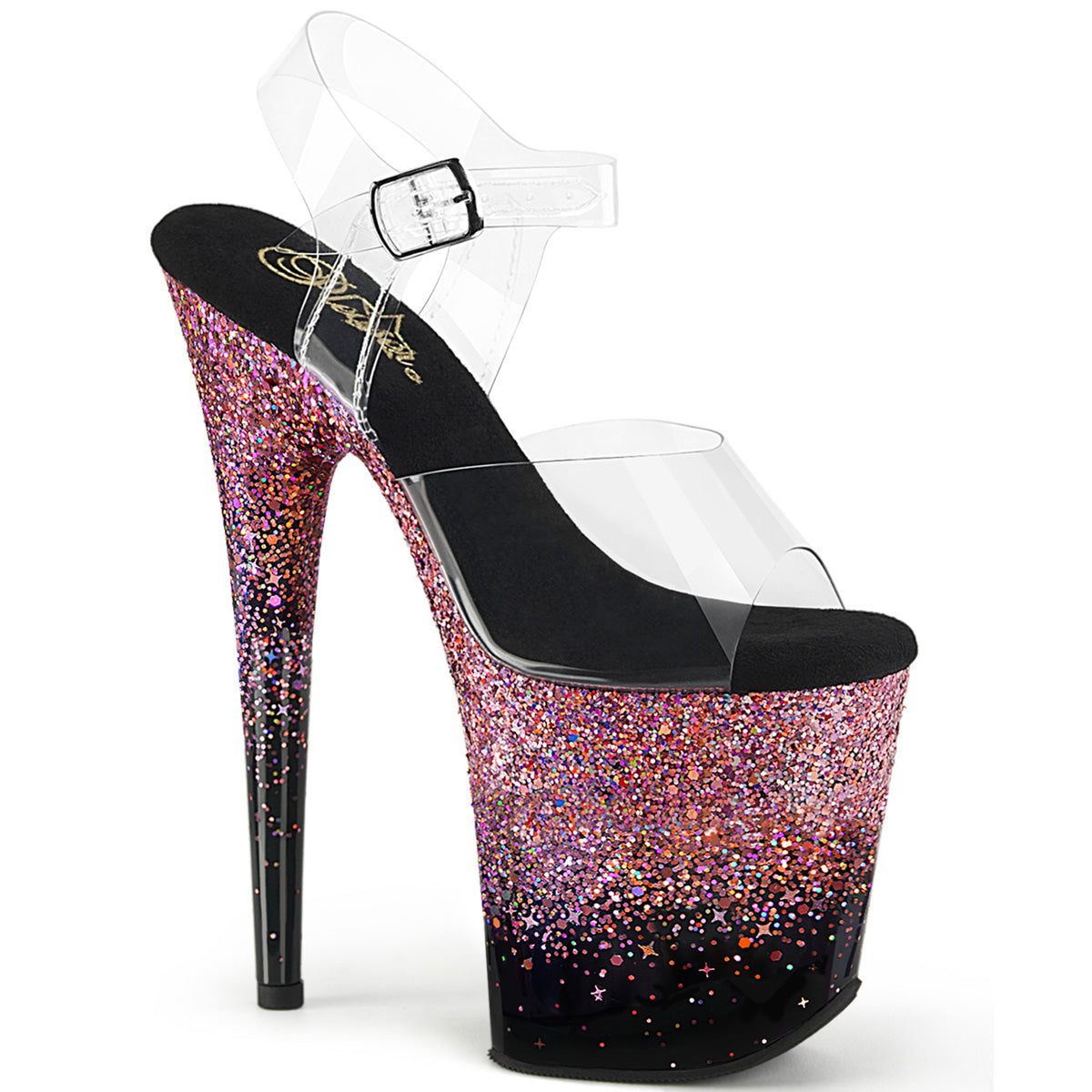 【PLEASER】FLAMINGO-808SS シューズ Clr/Blk-Pink Multi Glitter【取寄】