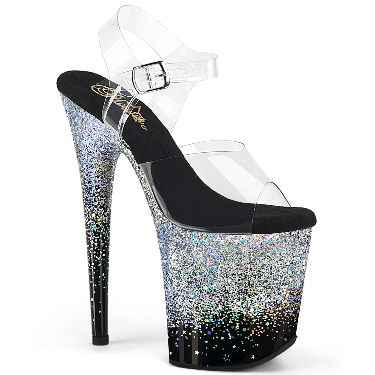 【PLEASER】FLAMINGO-808SS シューズ Clr/Blk-Slv Multi Glitter【取寄】