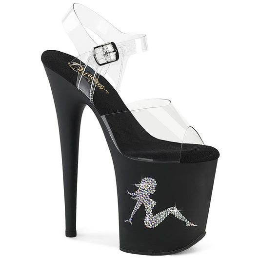 【PLEASER】FLAMINGO-808TGRS プラットフォームシューズ Clr/Blk-AB Slv【取寄】