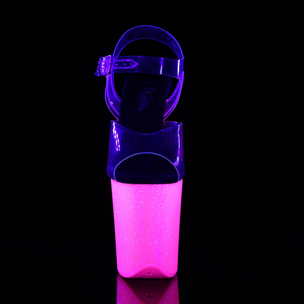 【PLEASER】FLAMINGO-808UVG シューズ Clr/Neon H. Pink Glitter【取寄】