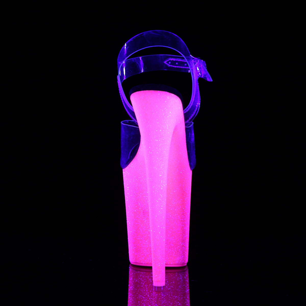 【PLEASER】FLAMINGO-808UVG シューズ Clr/Neon H. Pink Glitter【取寄】