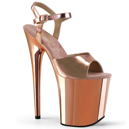 【PLEASER】FLAMINGO-809 シューズ Rose Gold Met. Pu/Rose Gold Chrome【取寄】